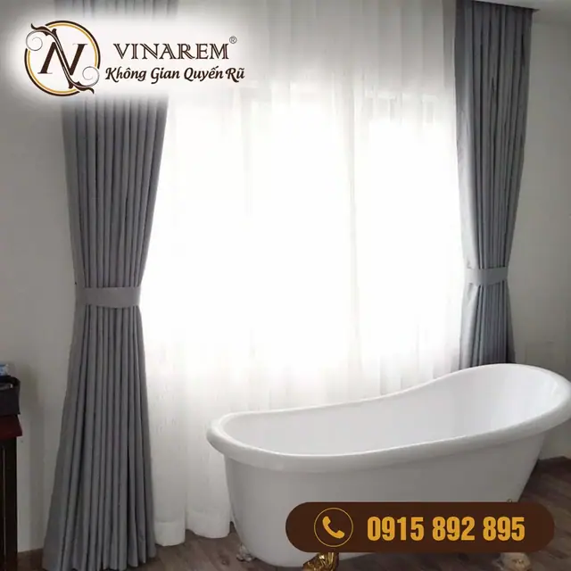 Rèm vải hai lớp cho phòng ngủ nhà phố BTN20