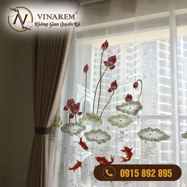 Rèm Thêu cao cấp cho phòng ngủ nhà phố BTN16