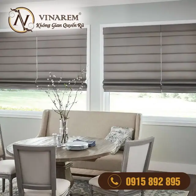 Rèm Roman Màu Trắng Chống Nắng Cao Cấp Cho Cửa Sổ KS02