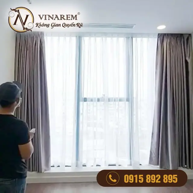 Rèm vải tự động cho phòng ngủ hiện đại CCN16