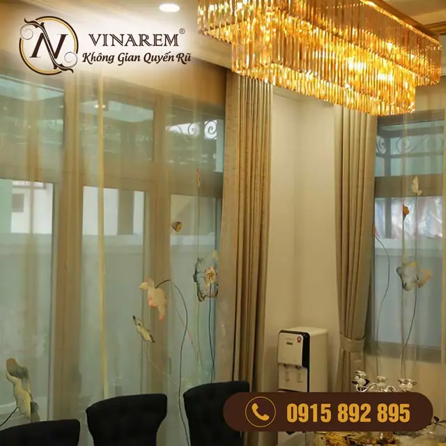 Rèm thêu cao cấp dành cho phòng khách BTK24
