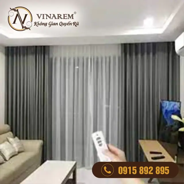 Rèm vải tự động – Smarthome cho phòng ngủ nhà phố BTN31