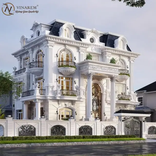 Rèm cổ điển sang trọng cho không gian phòng khách biệt thự BTK15