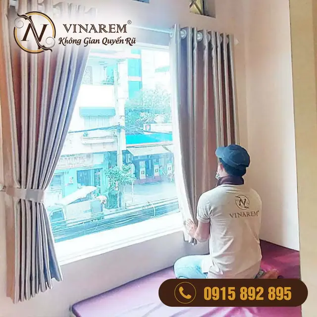 Rèm vải một lớp cho cửa sổ quán cà phê riêng tư NH16
