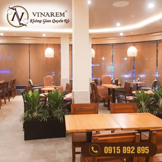 Rèm cuốn cửa sổ cao cấp sang trọng – Quán cà phê NH03