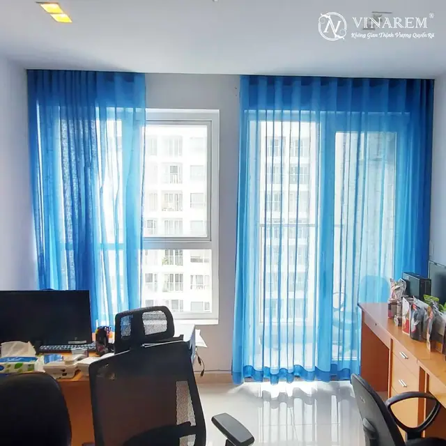 Rèm voan màu cho phòng làm việc VP24