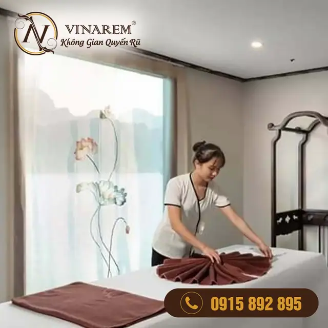 Rèm thêu tay cao cấp dành cho spa – thẩm mỹ viện SP03