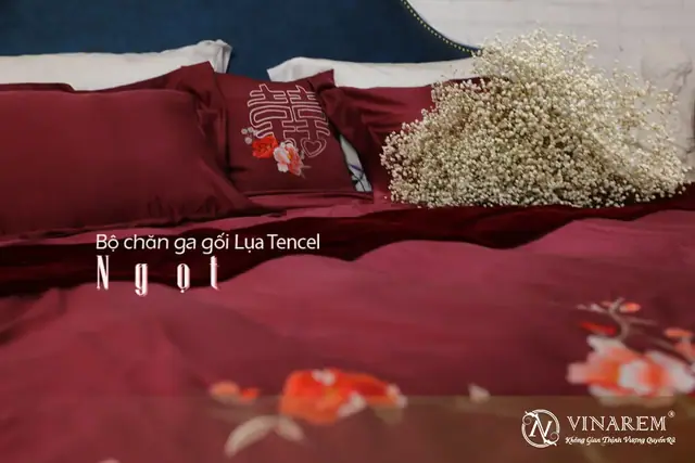 Bộ chăn ga gối cưới thêu cotton Ai Cập cao cấp: “Ngọt”