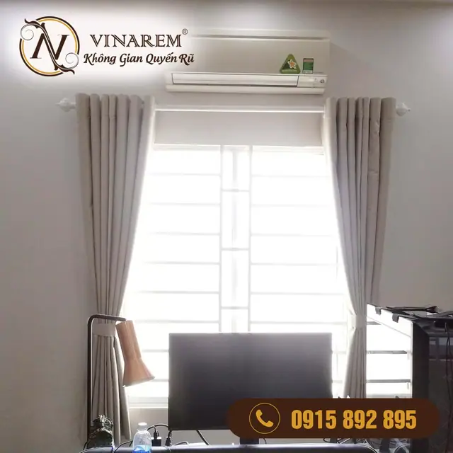 Rèm vải gấm một lớp chống nắng cho phòng làm việc BTW01