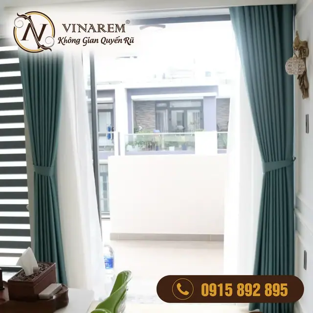 Rèm vải hai lớp dành cho phòng ăn nhà phố BTA02