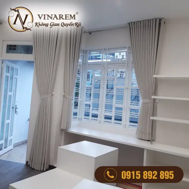 Rèm vải che nắng/ màn phòng thử đồ cho không gian shop quần áo VP29