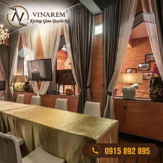 Rèm vải cho không gian nhà ăn khách sạn KS05