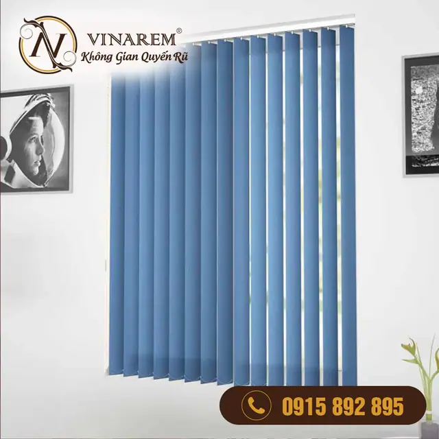 Rèm lá dọc màu xanh ngọc