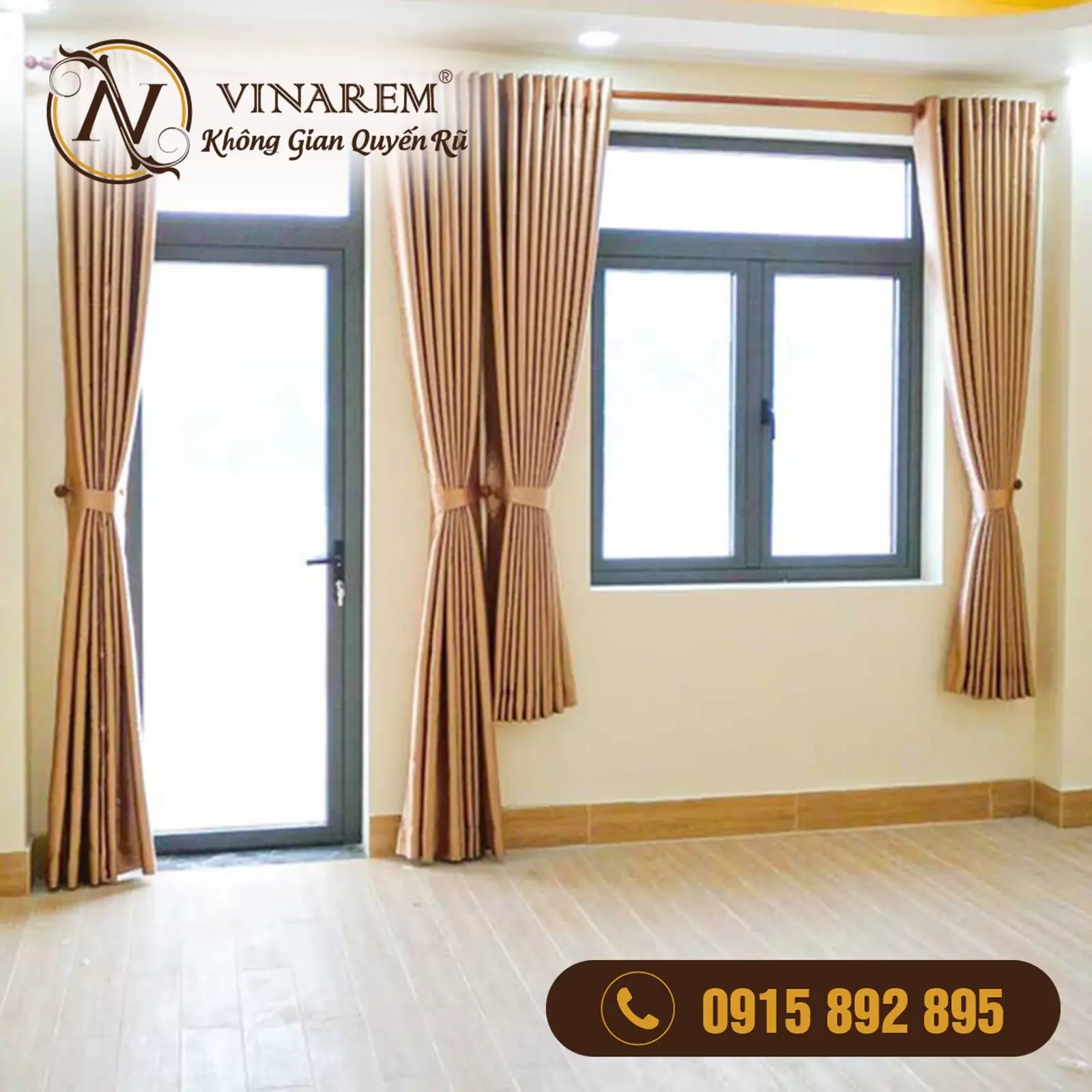 Rèm vải một lớp dành cho phòng ngủ nhà phố BTN27