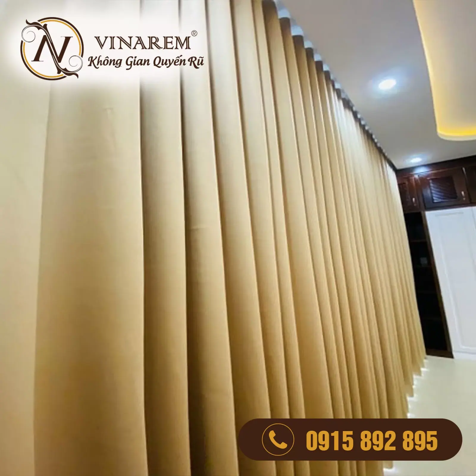 Rèm vải gấm một lớp đơn giản cho phòng ngủ BTN29