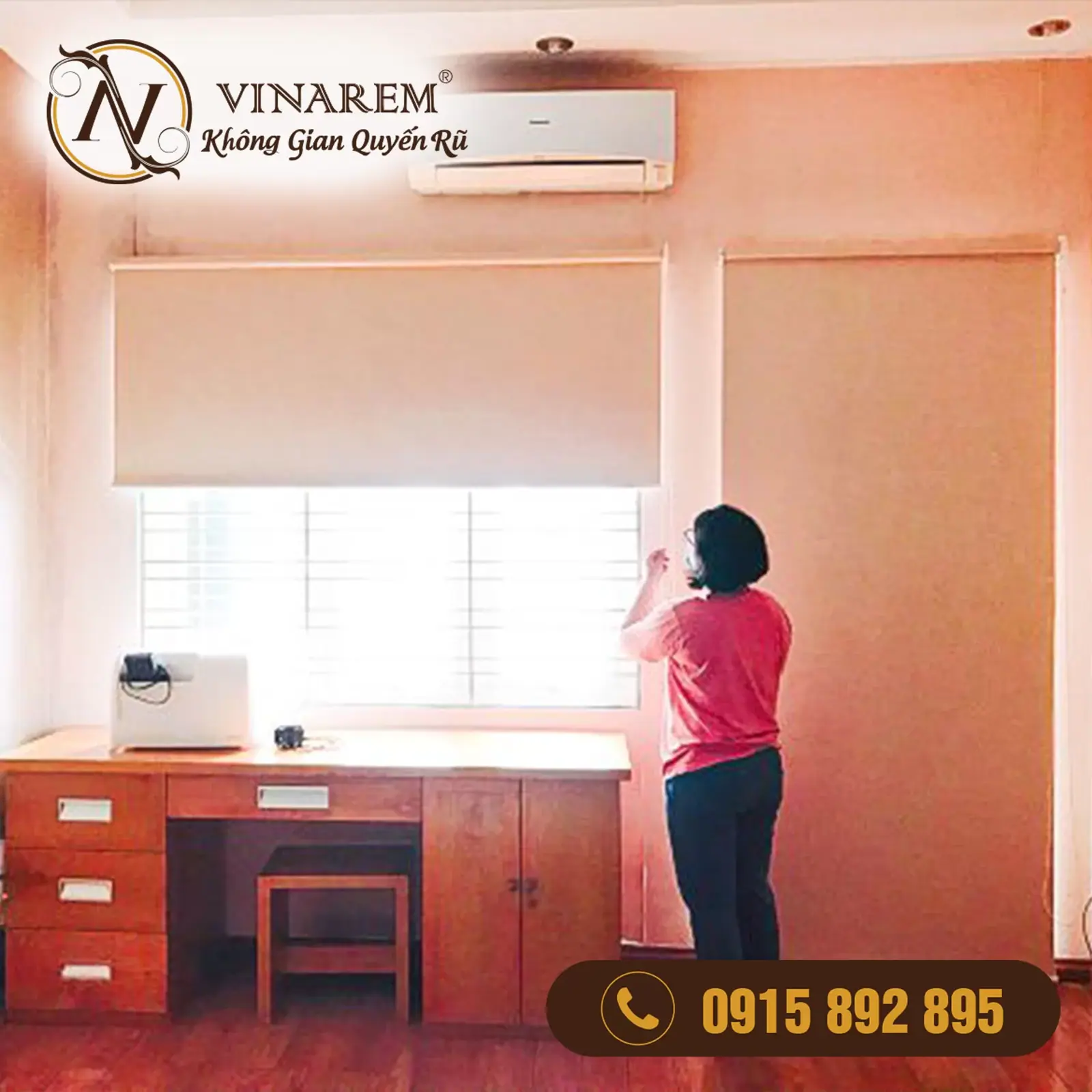 Rèm cuốn chống nắng văn phòng cao cấp – Văn phòng VP08