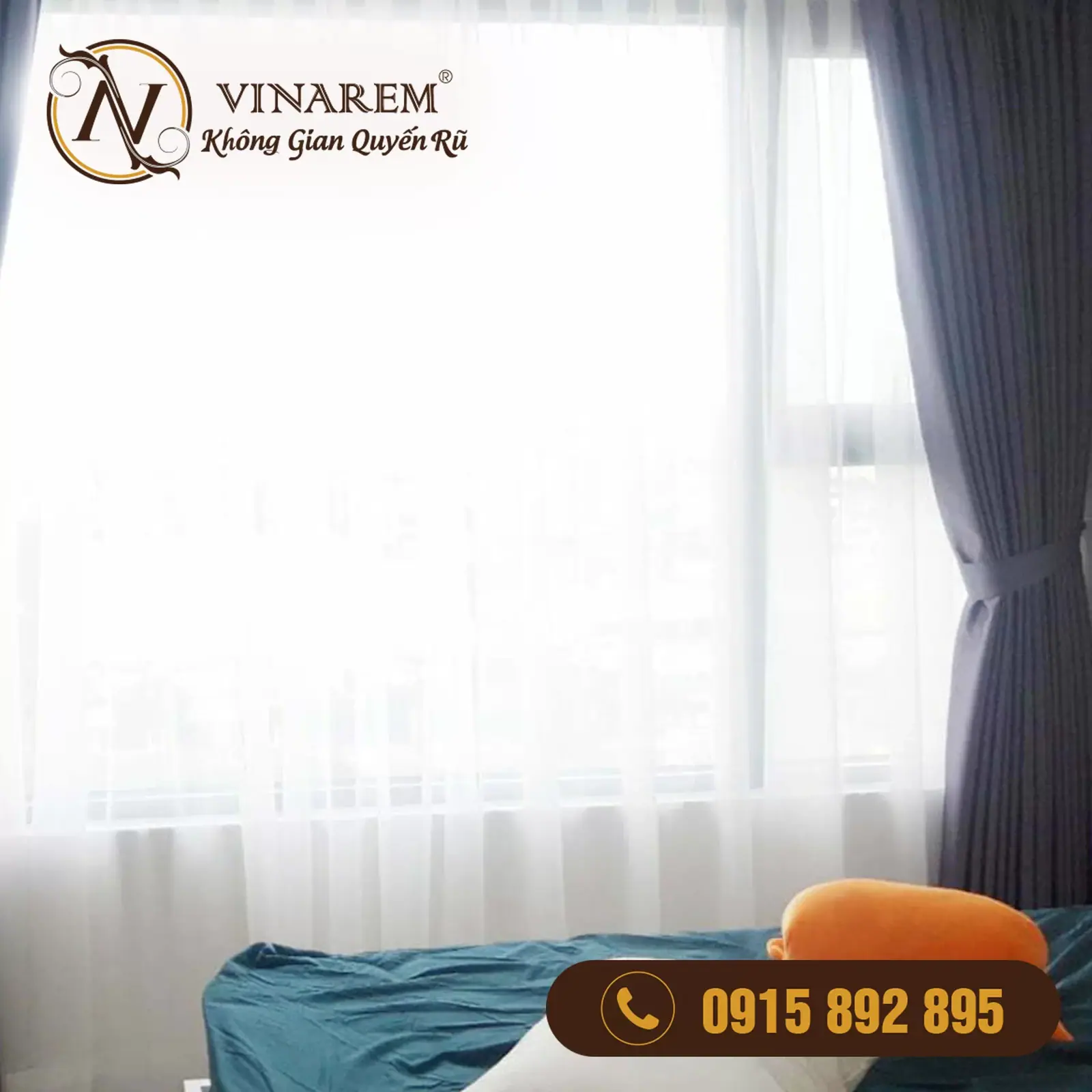 Rèm vải hai lớp cho phòng ngủ CCN13