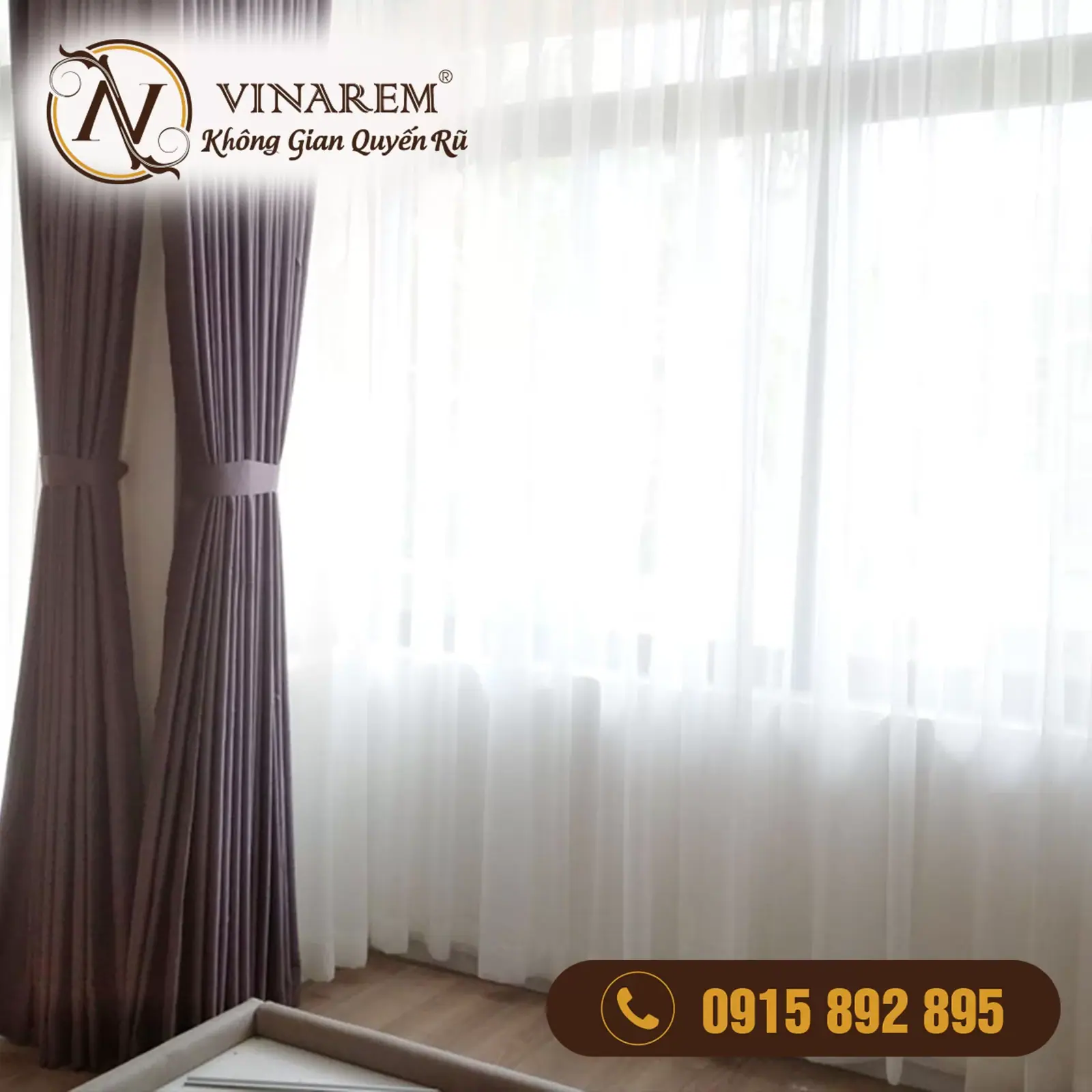 Rèm vải hai lớp cho phòng ngủ nhà phố BTN21