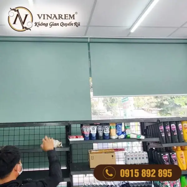 Rèm cuốn cửa sổ màu xanh lá cây - Cửa hàng VP22
