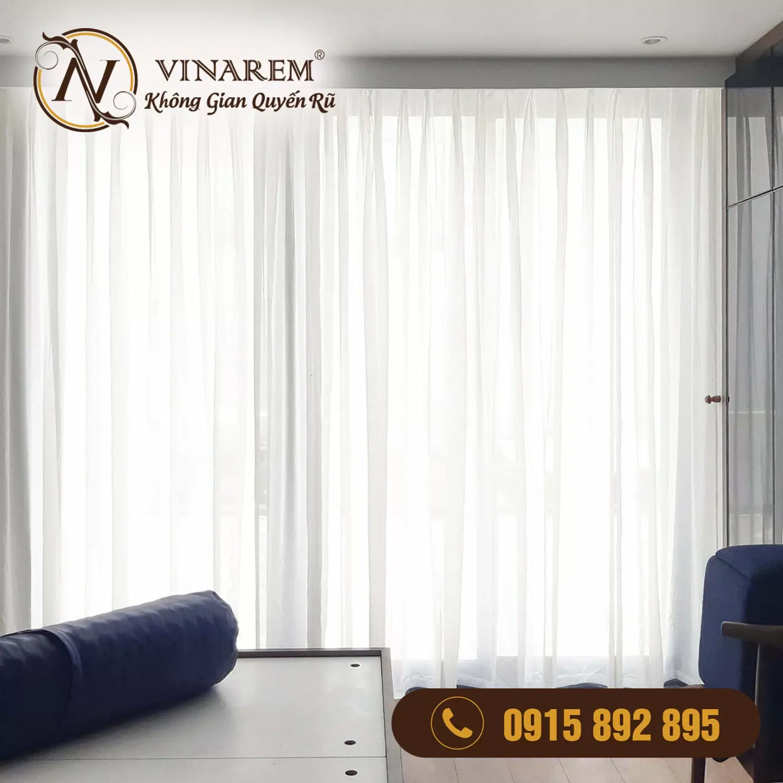 Rèm voan cao cấp trang trí phòng ngủ BTN32