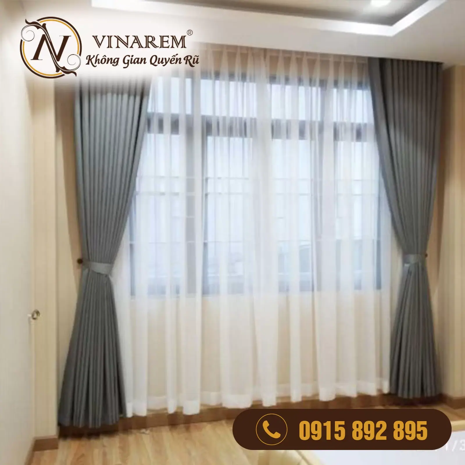 Rèm vải hai lớp dành cho phòng ngủ BTN26
