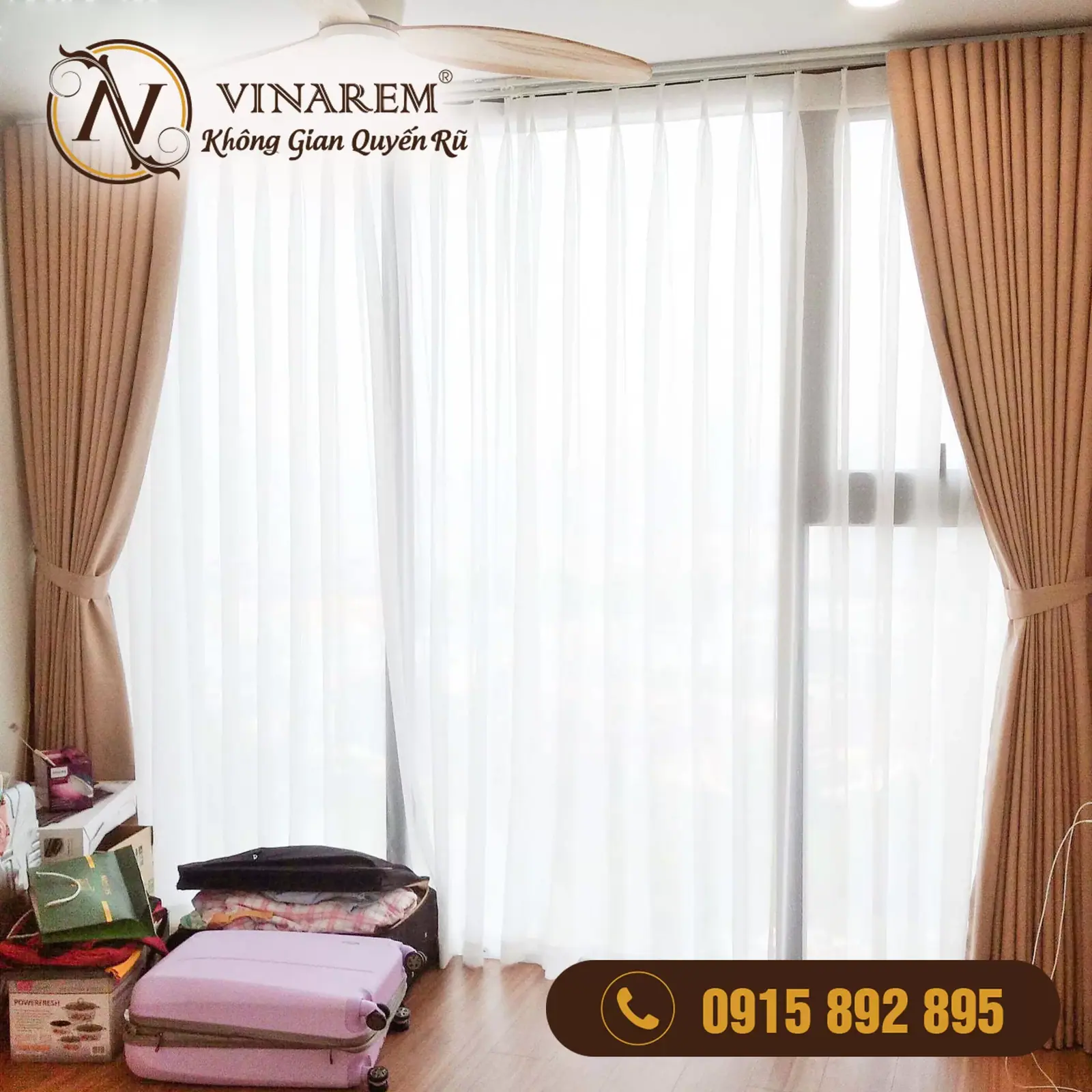 Rèm vải chống nắng dành cho phòng ngủ CCN42