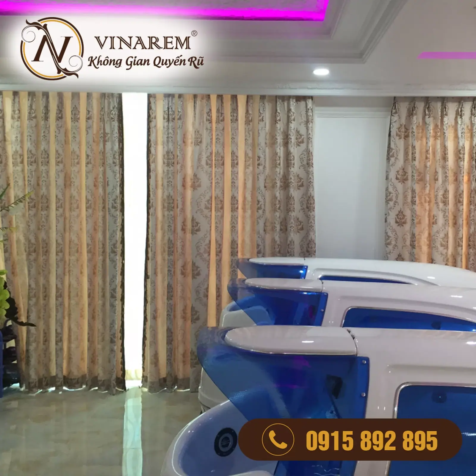 Rèm vải dành cho không gian thẩm mỹ viện – Công trình Mỹ viện Mailisa CN Hà Nội SP05