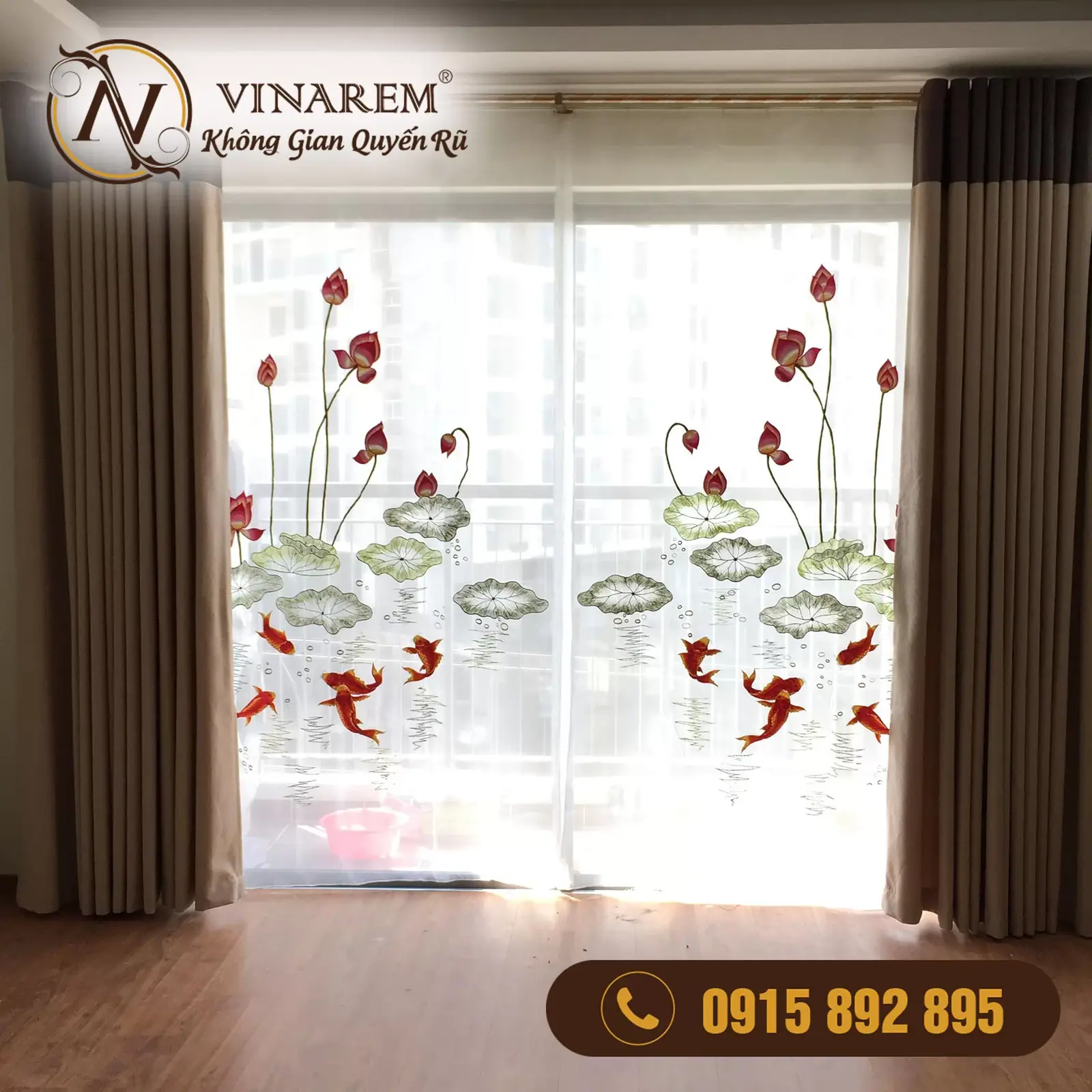 Rèm thêu cao cấp cho phòng ăn BTA01