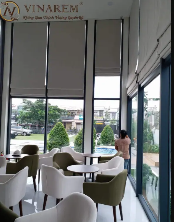 rèm trang trí quán cafe