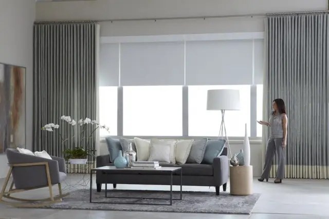 rèm tự động phòng khách đẹp