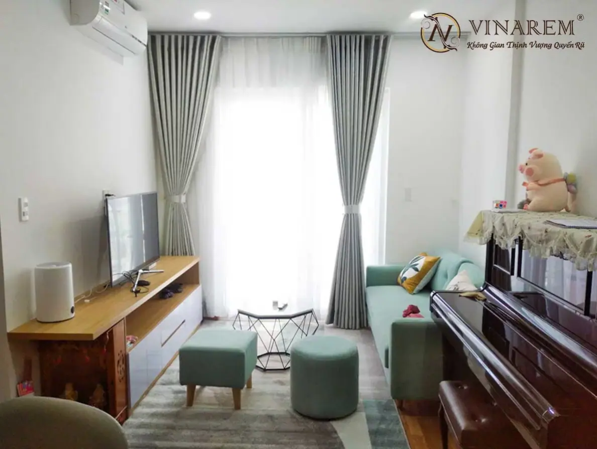 rèm vải 2 lớp phòng khách