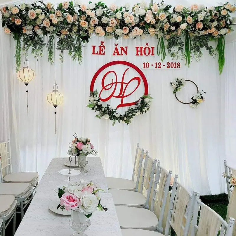 rèm voan trang trí đám cưới