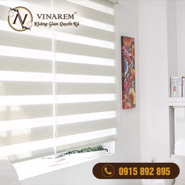 Rèm cản sáng Hàn Quốc màu xám trắng