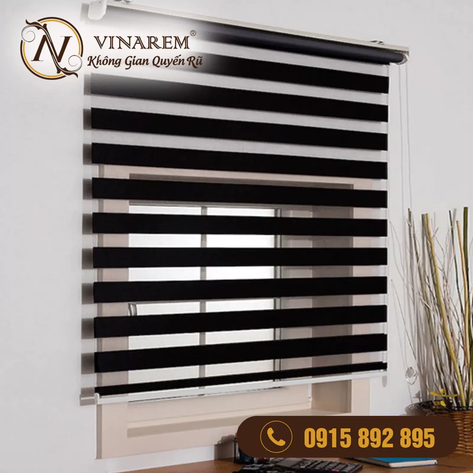Rèm cản sáng Hàn Quốc màu xám xanh