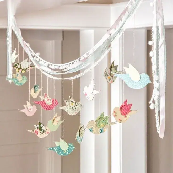 mẫu rèm bằng giấy hình chim én