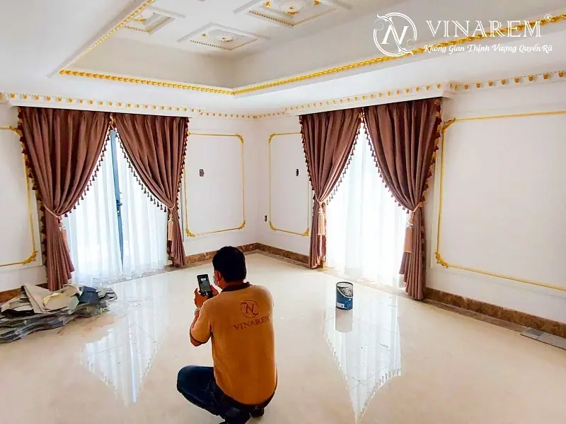 rèm cửa vải voan cổ điển