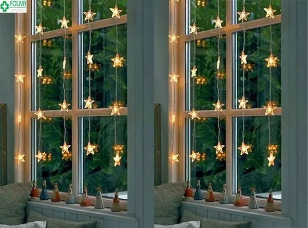 trang trí cửa sổ lớp học bằng đèn nháy