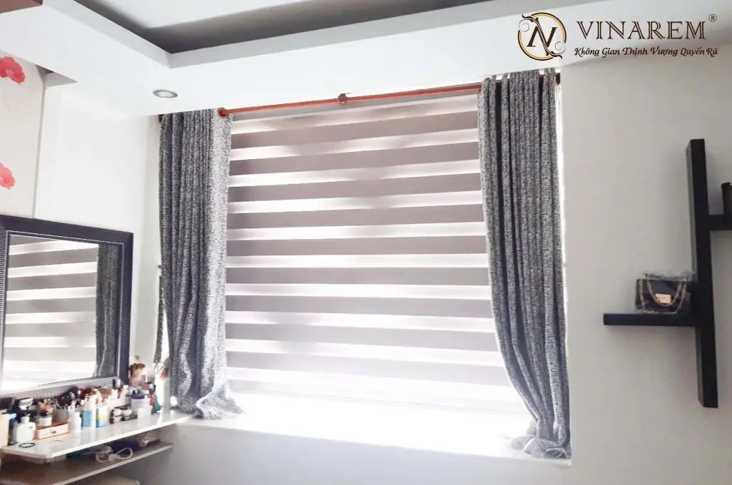 Rèm cầu vồng phòng ngủ có màu sắc trung tính