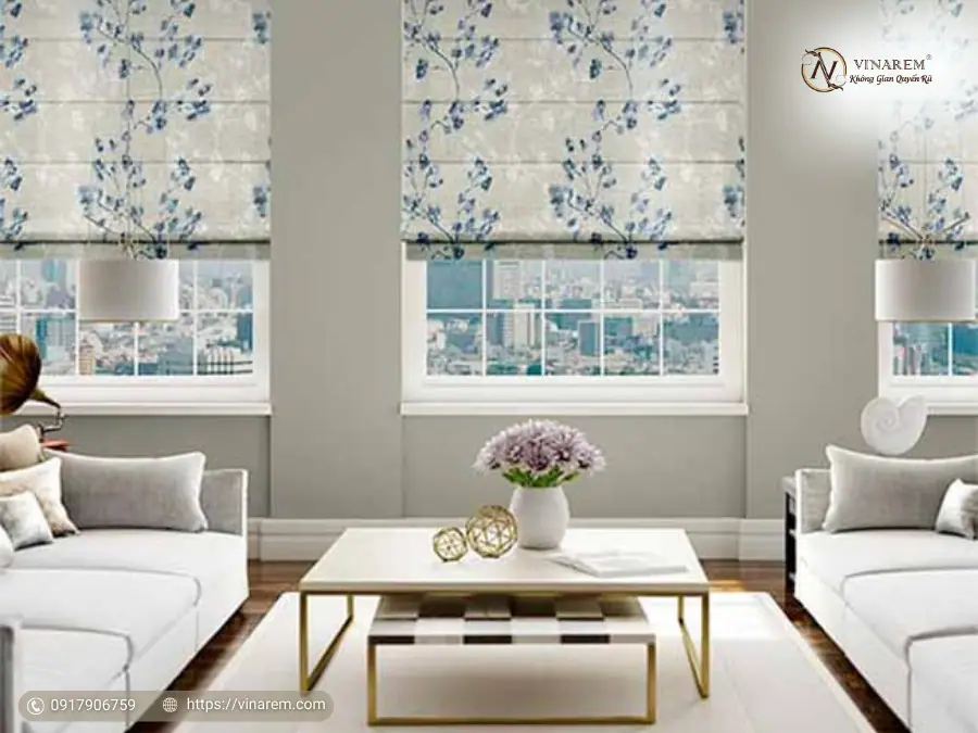rèm cửa sổ vải roman
