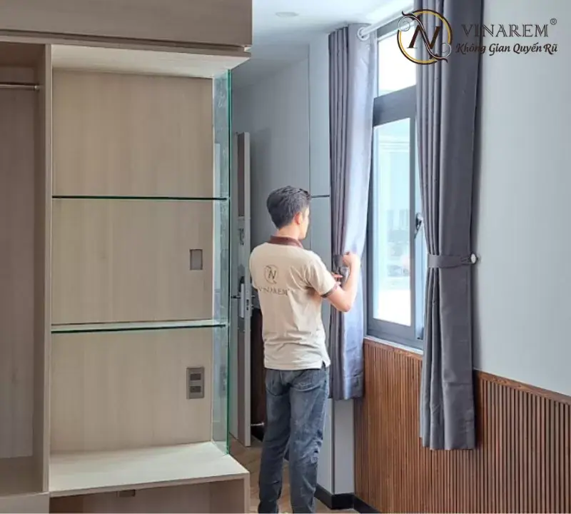 Hình ảnh lắp đặt rèm vải