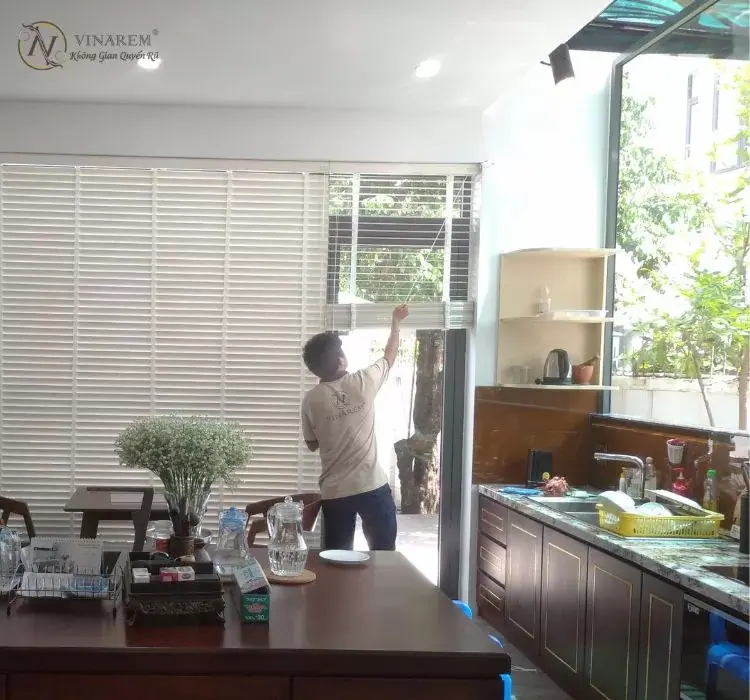 Rèm phòng ăn - Rèm sáo gỗ