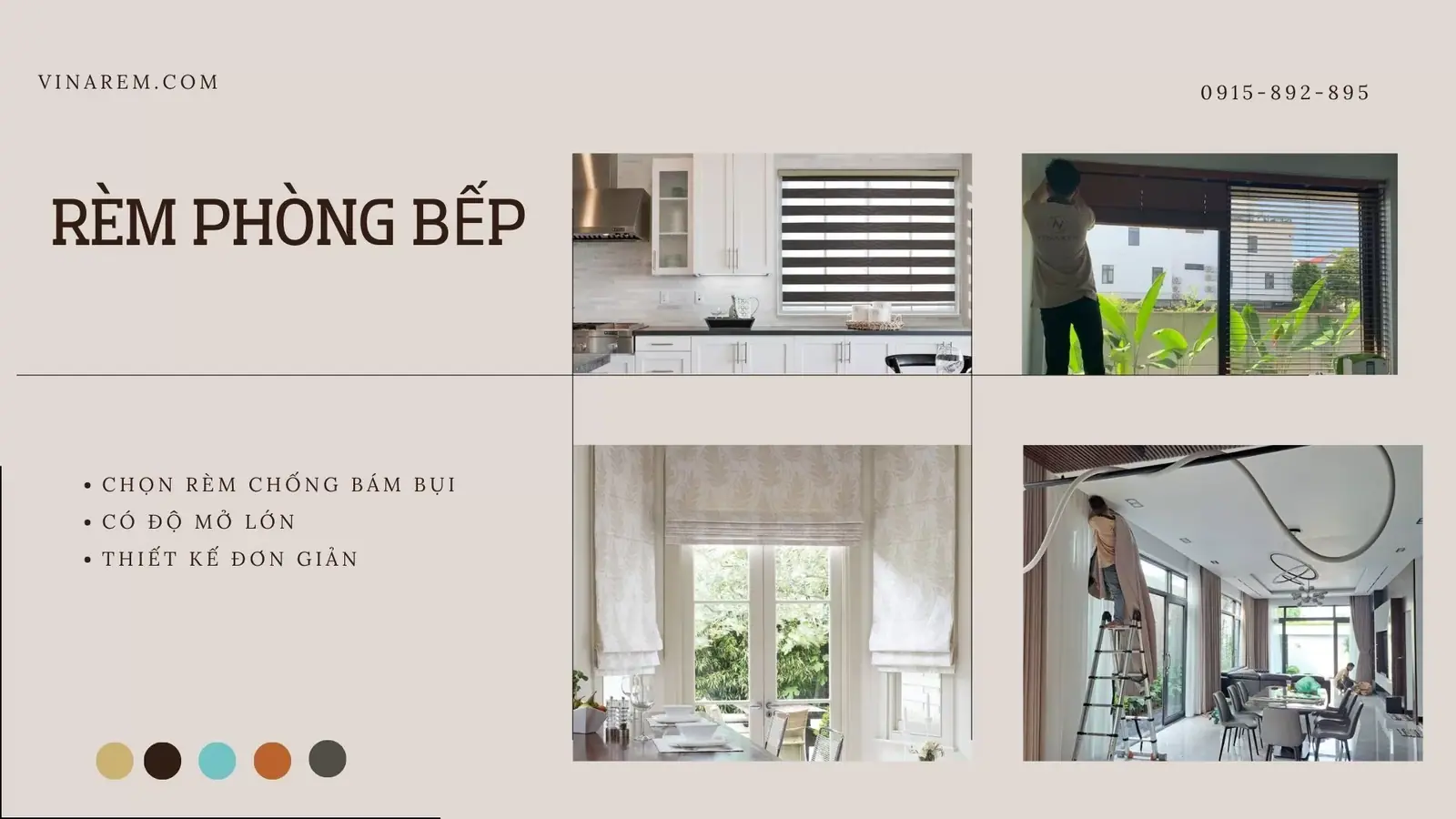 4 tiêu chí khi mua rèm phòng bếp